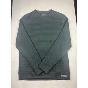 NoBull Quilted T-Shirt Medium Green Long Sleeve Crew Neck Training Top